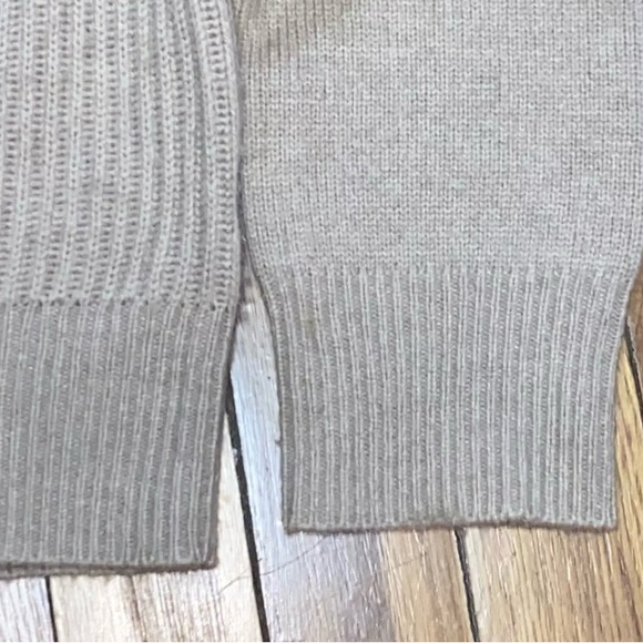 Lochleven 100% Cashmere Oatmeal Robbed Crewneck Sweater Jumper Shirt Top Size S - Picture 5 of 8